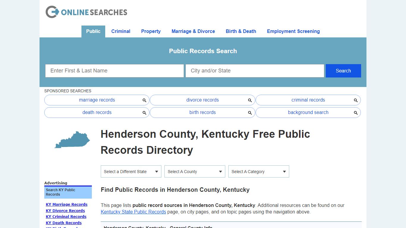 Henderson County, Kentucky Public Records Directory