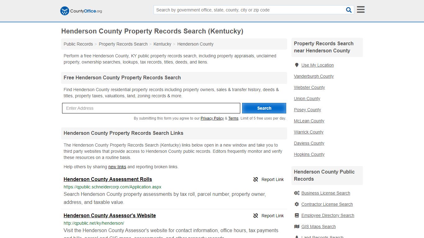 Property Records Search - Henderson County, KY ...